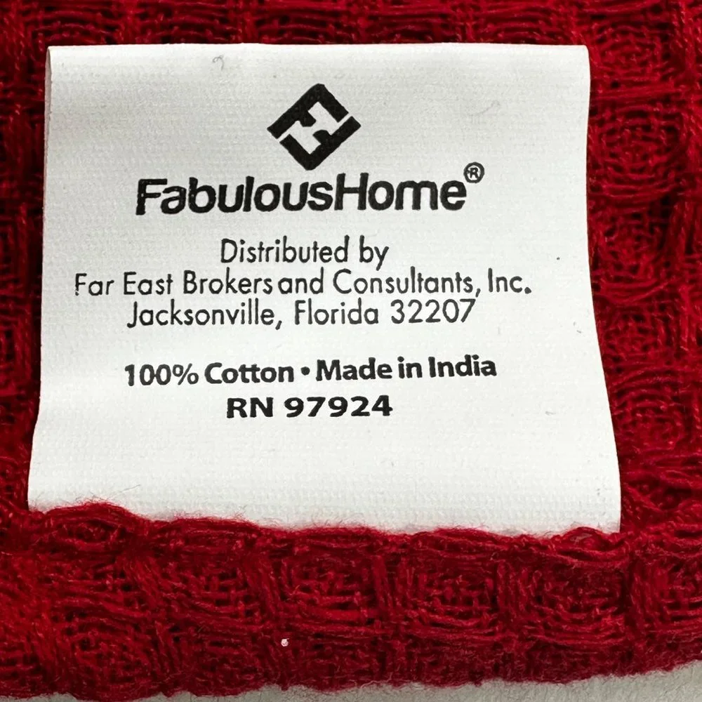 Fabulous Home 2 Pack Christmas Kitchen Towels Cardinals One Plain Red New